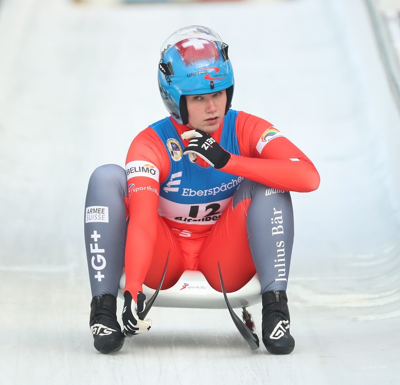 Athlètes de Luge en pleine action