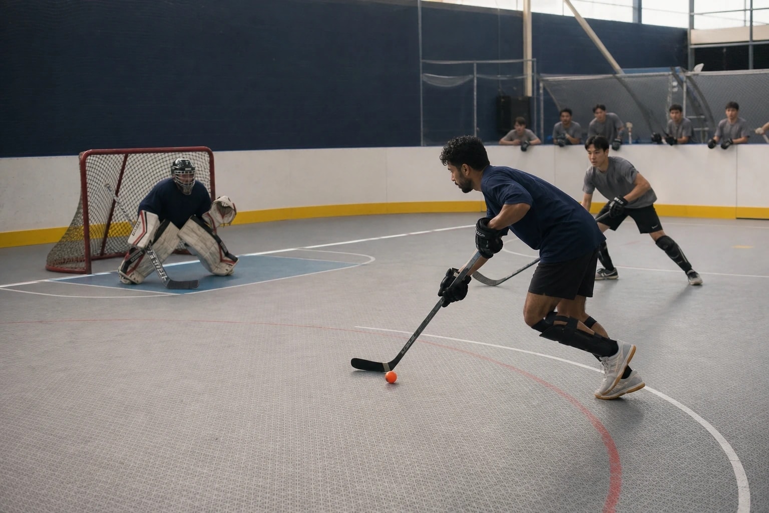 Athlètes de Hockey-balle en pleine action