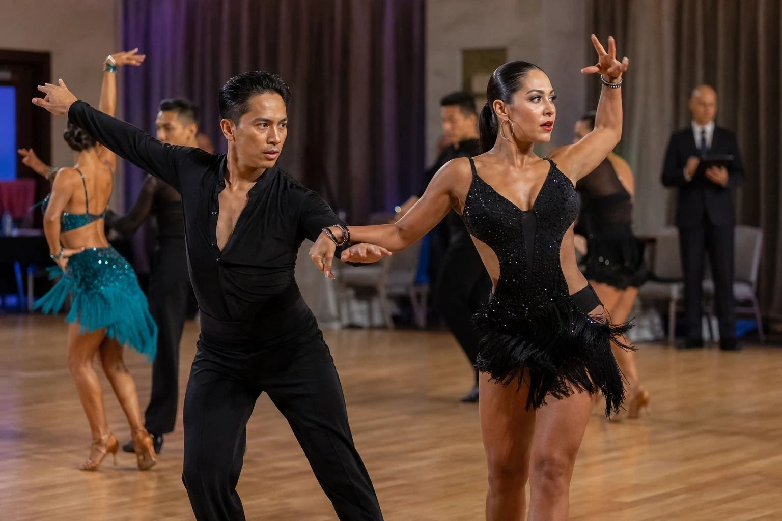 Athlètes de Danse sportive en pleine action