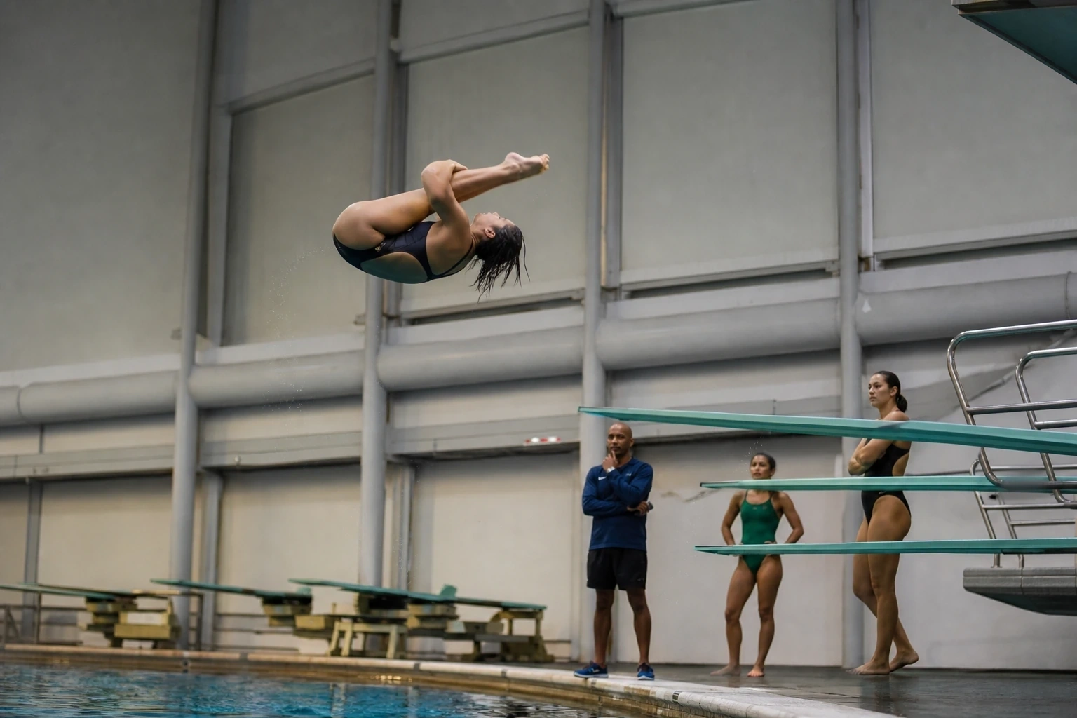 Athlètes de Plongeon en pleine action