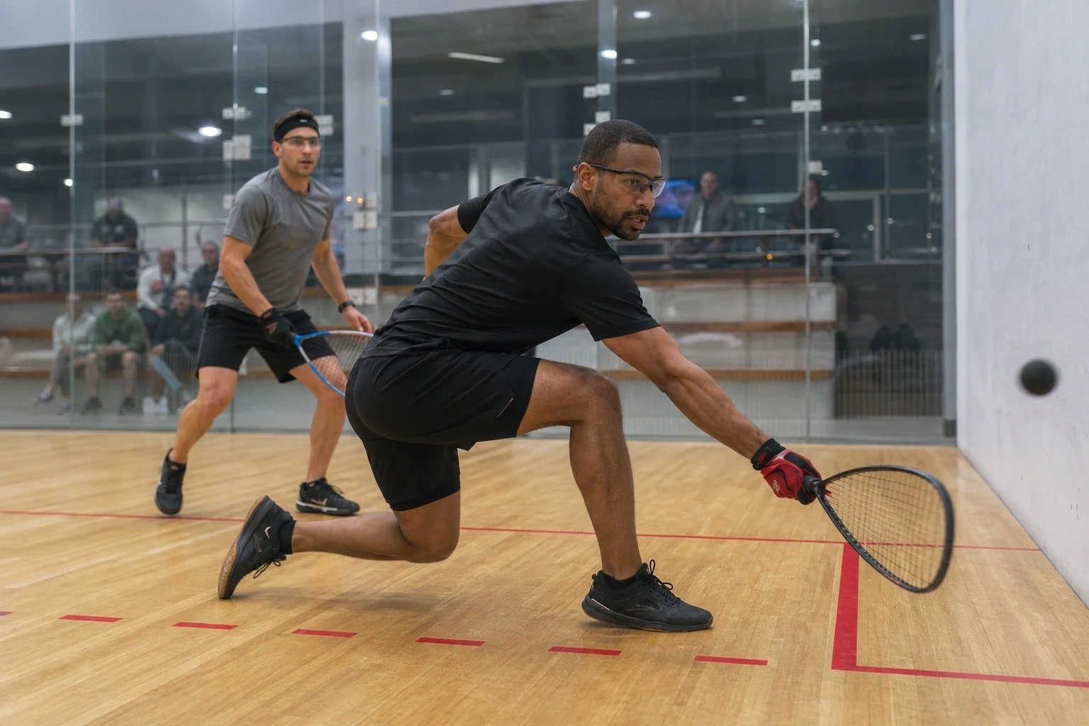 Athlètes de Racquetball en pleine action