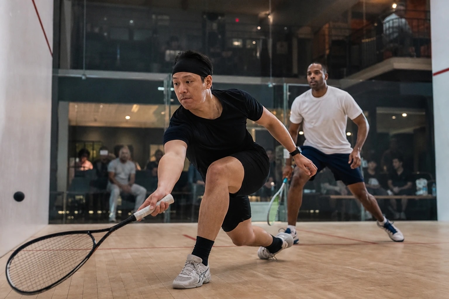 Athlètes de Squash en pleine action