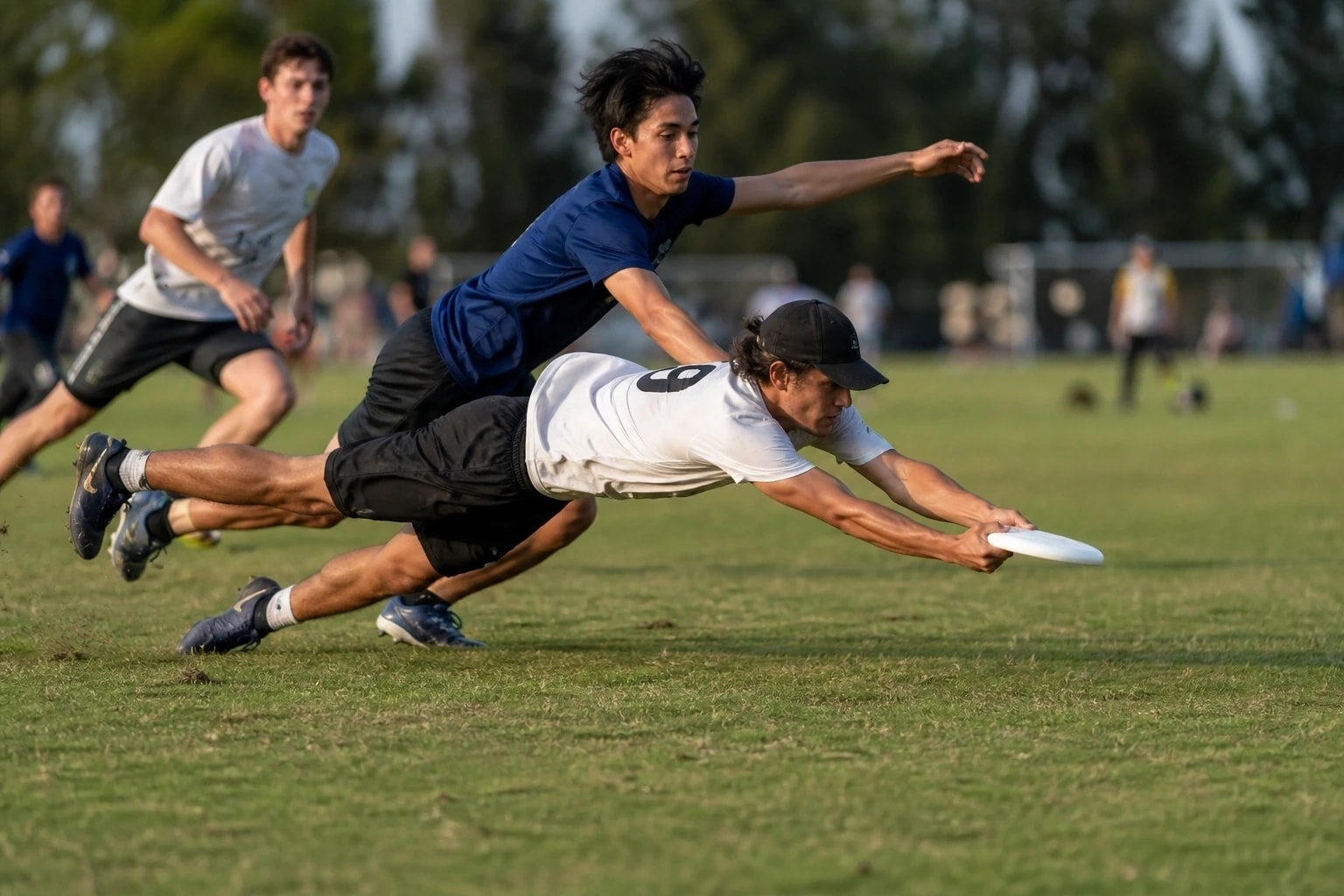 Athlètes de Ultimate en pleine action